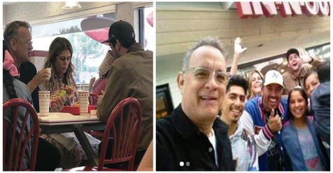 Tom Hanks y su esposa dejan en shock a los clientes de un restaurante de comida rápida