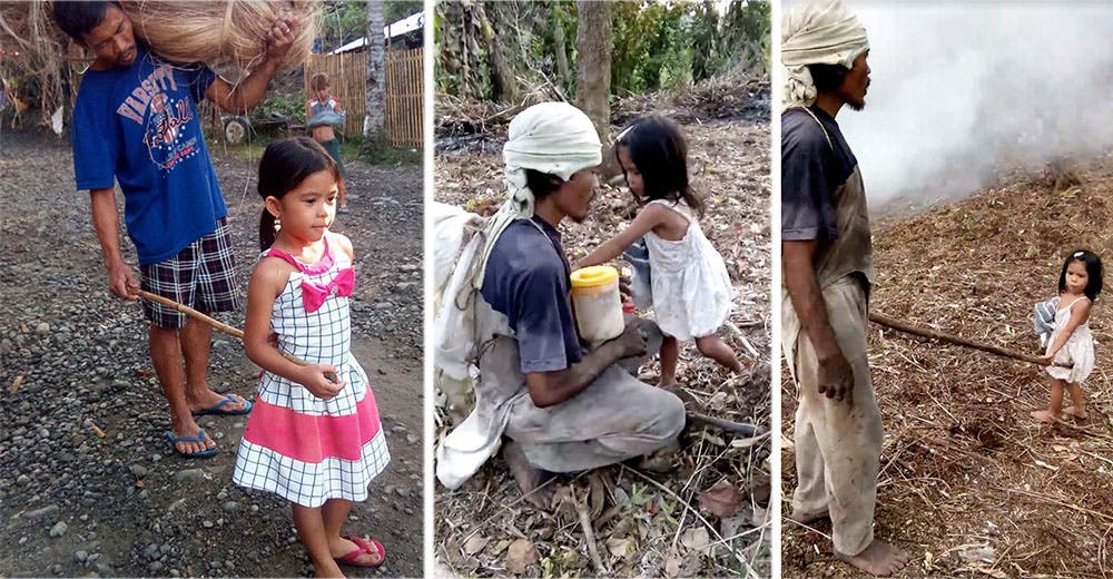 Una niña de 5 años guía cada día a su padre ciego para que pueda trabajar