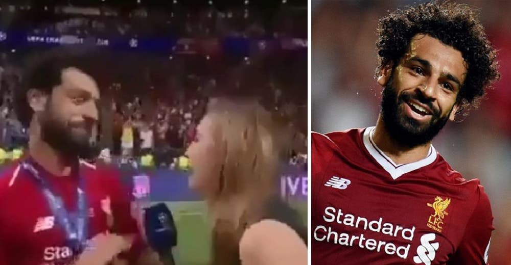 Mo Salah reacciona cuando una reportera se acerca para «besarlo» durante una entrevista