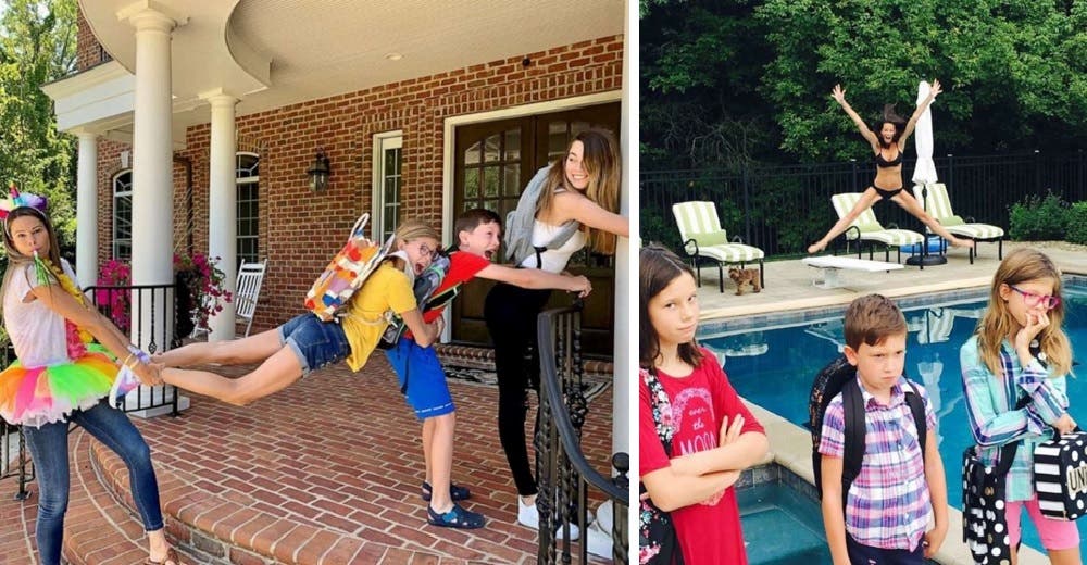 Critican a una madre por las tradicionales fotos que hace cuando sus hijos regresan a clases