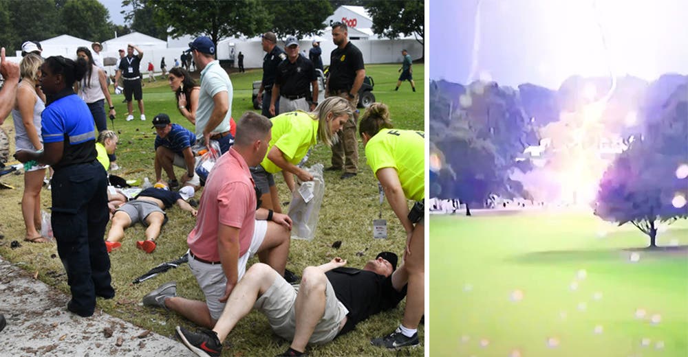 Los participantes de un torneo de golf terminan heridos por el impacto de rayo