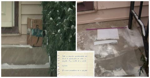 Ladrón roba un paquete de la puerta de una casa en vísperas de Navidad y deja una insólita nota