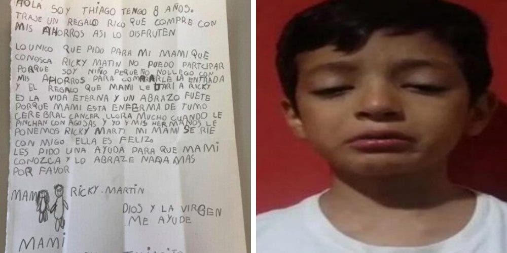 Sale a la luz el engaño de la carta del niño que suplicaba que su mamá conociera a Ricky Martin