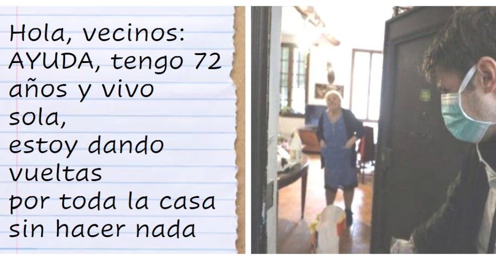 Una abuelita emociona a sus vecinos con la carta que colocó en la puerta de su vivienda