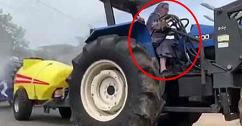 Una monja rompe el confinamiento y aparece en las calles conduciendo un tractor