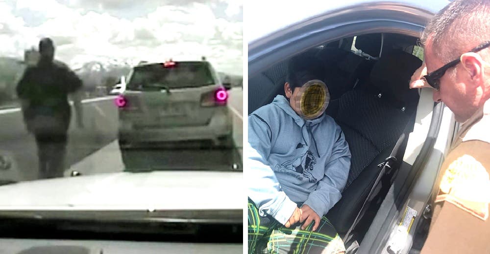 La policía intercepta a un niño de 5 años que conducía el auto de sus padres en la autopista