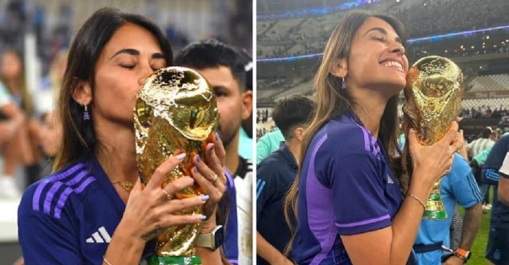 Antonella Rocuzzo podría ser sancionada por tocar y besar la Copa del Mundo